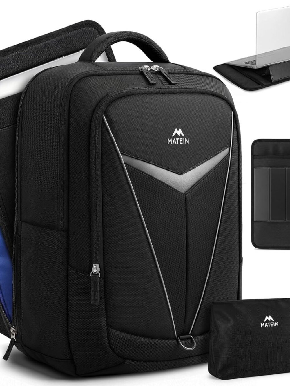 3-in-1 Men's Laptop Backpack Set with Detachable Sleeve & Stand